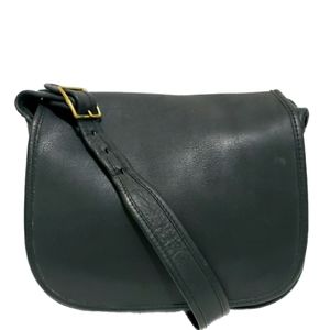 COACH Vintage Black Leather Shoulder Flap Bag